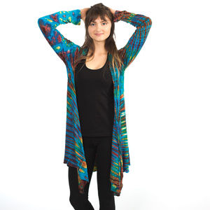 Tie-Dye Long Cardigan